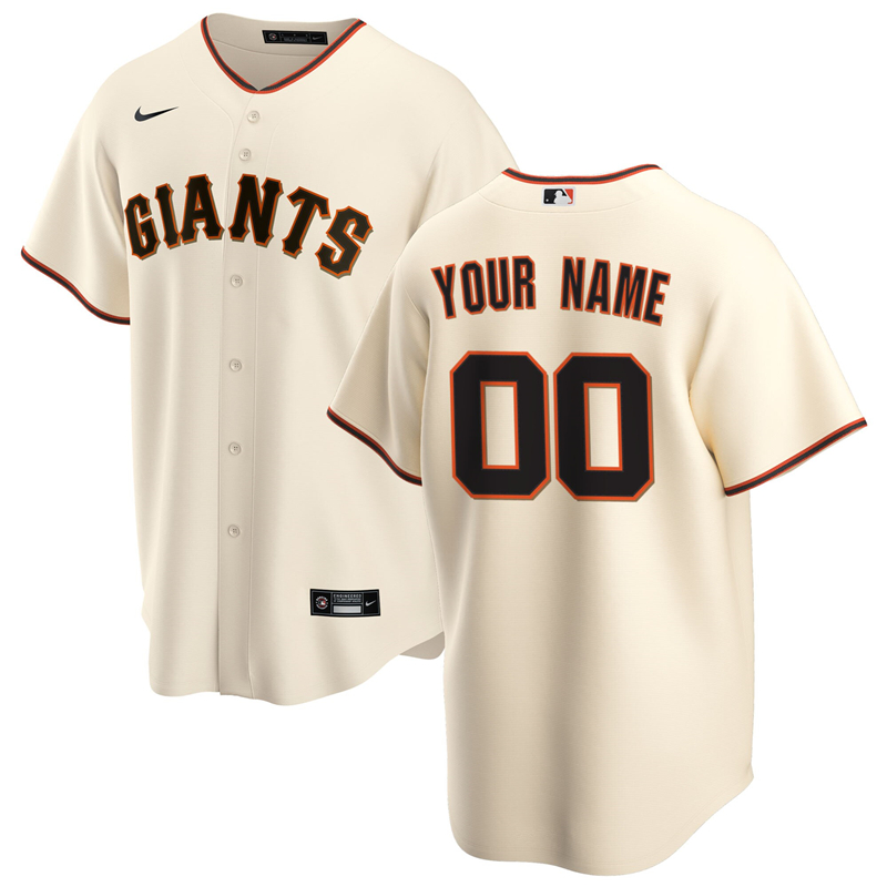 2020 MLB Men San Francisco Giants Nike Cream Home 2020 Replica Custom Jersey 1